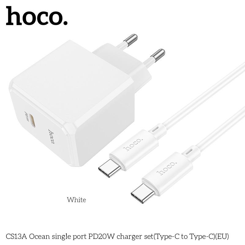 Bộ Sạc Nhanh Type C PD20W Hoco CS13/CS13A Cho Iphone15,16 - Sạc Nhanh 0 đến 50% Pin Trong 30p - Bảo Hành 1 Năm - Hàng Chính Hãng