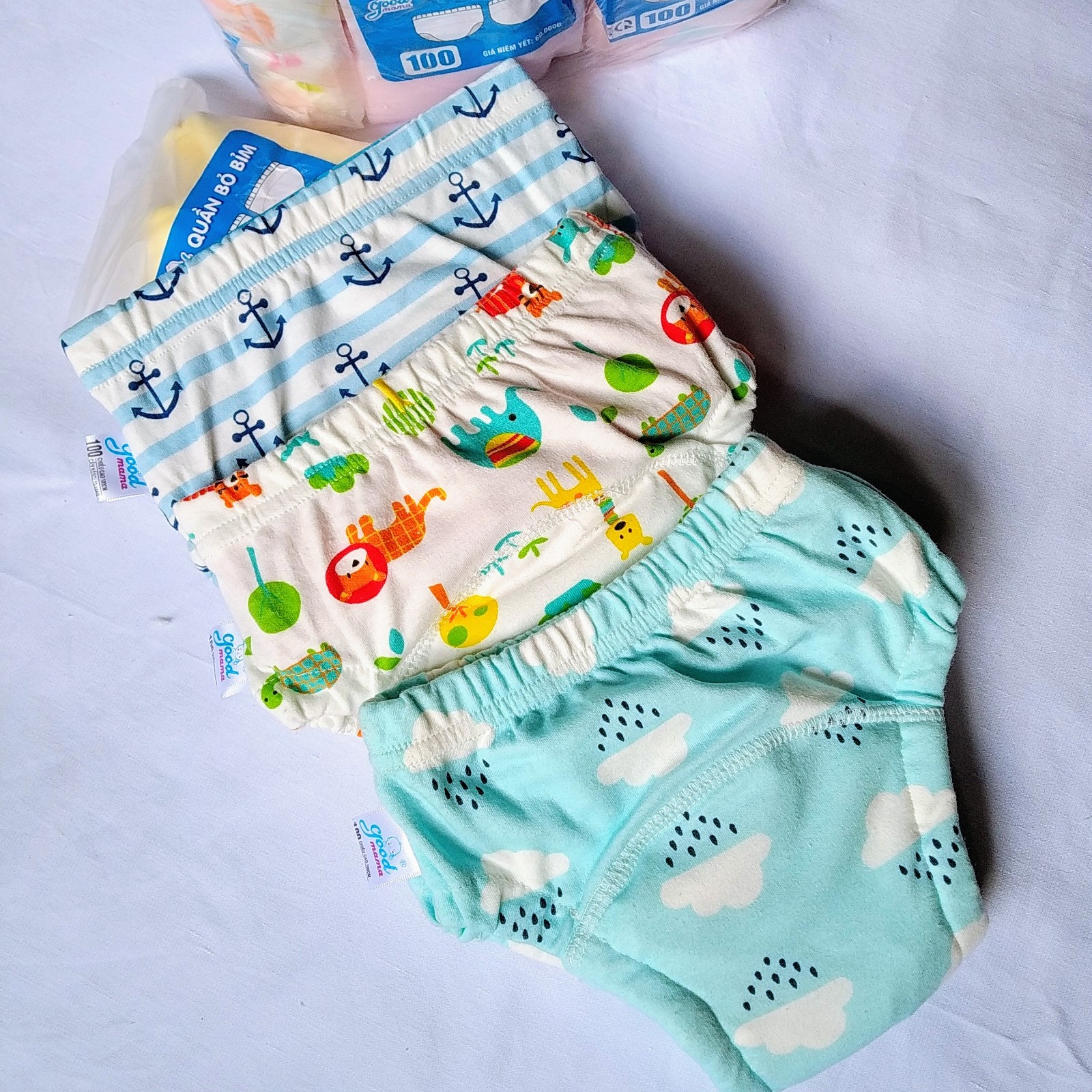 Combo 5 Quần bỏ bỉm cao cấp vải cotton 6 lớp siêu thấm hiệu Goodmama cho Bé Gái từ 5-17 kg