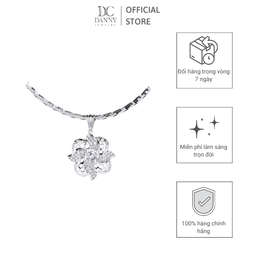 Mặt Dây Chuyền Nữ Bạc 925 Danny Jewelry Xi Bạch Kim DI4GZ002