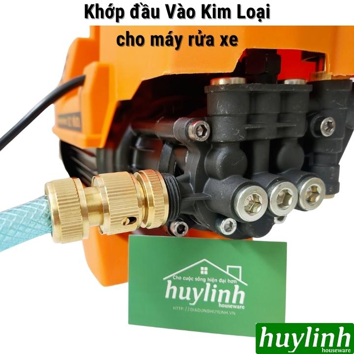 Bộ khớp Đầu Vào - nối nhanh Đầu Ra bằng Kim Loại Ren 22 sử dụng cho máy rửa xe