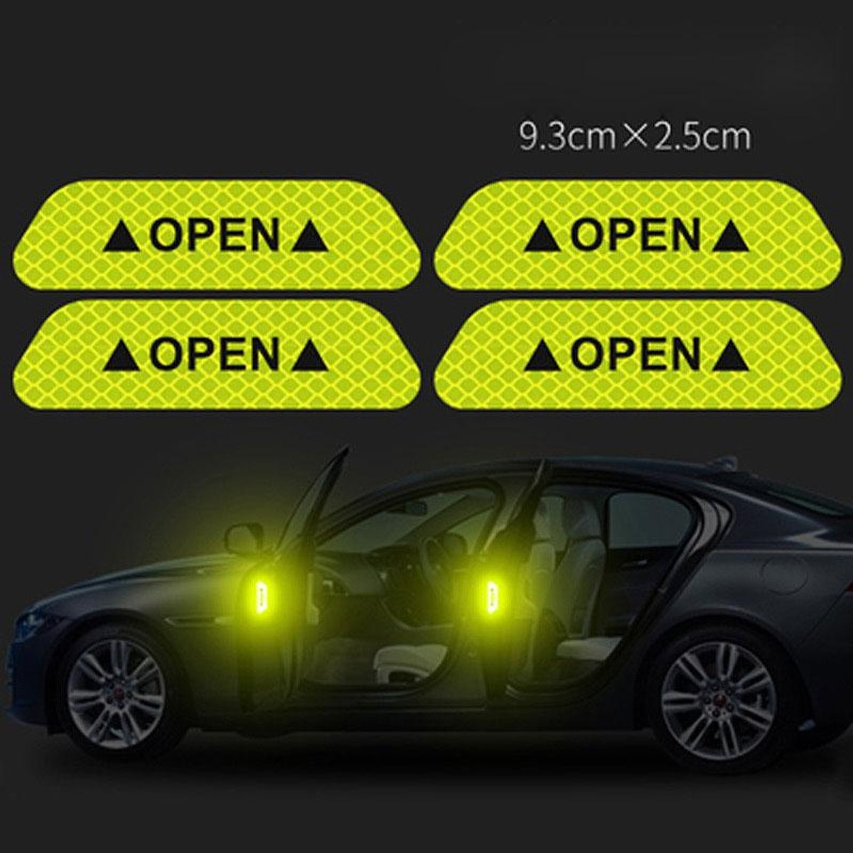 Bộ 4 miếng decal chữ OPEN dán cửa xe ô tô