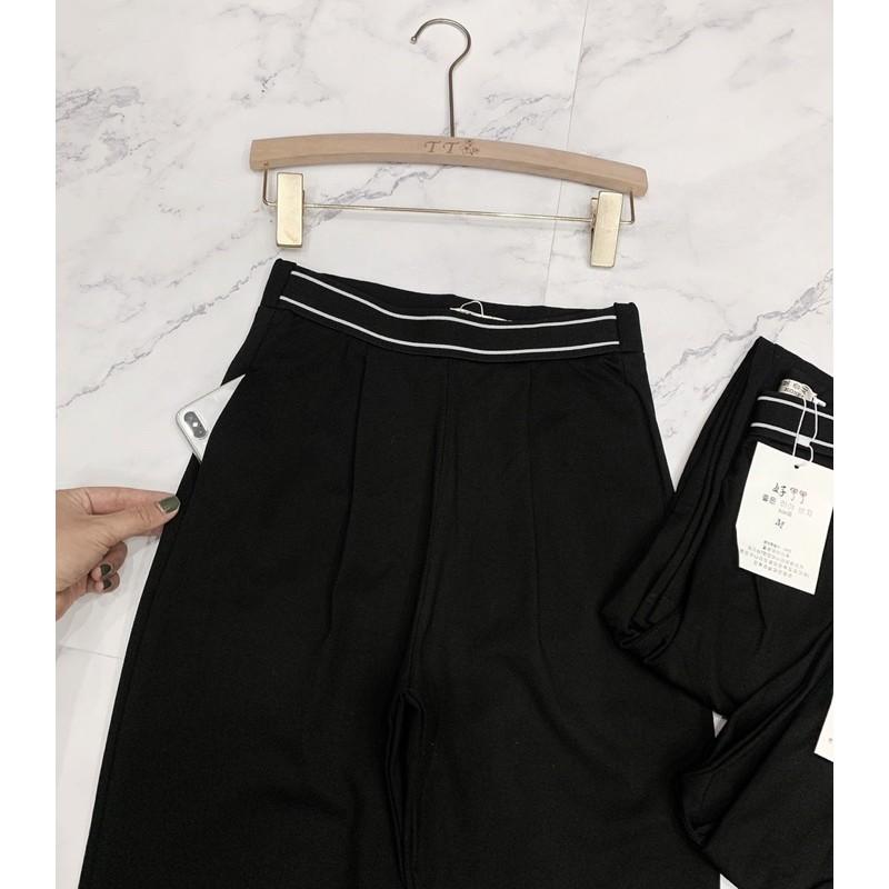 Quần baggy nữ cạp viền sọc trắng siêu đẹp(40-60kg)
