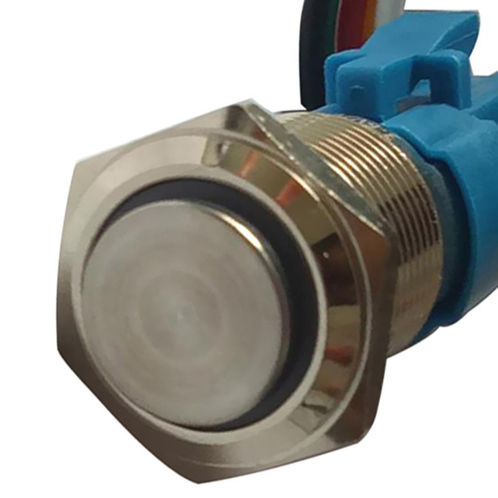 16mm 3-6V 5A Metal Car Push Button Switch With LED Self-Locking