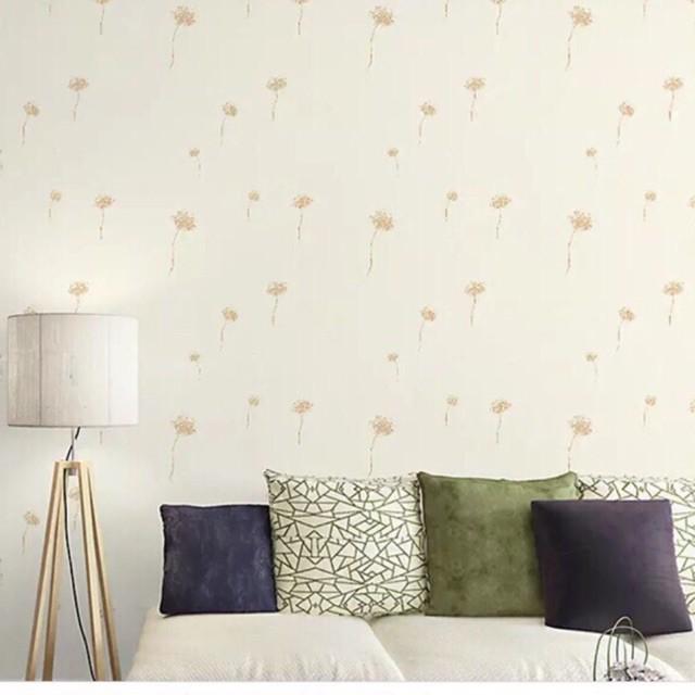 Giấy dán tường decal bồ công anh vàng như hình có keo sẵn 10m x45cm