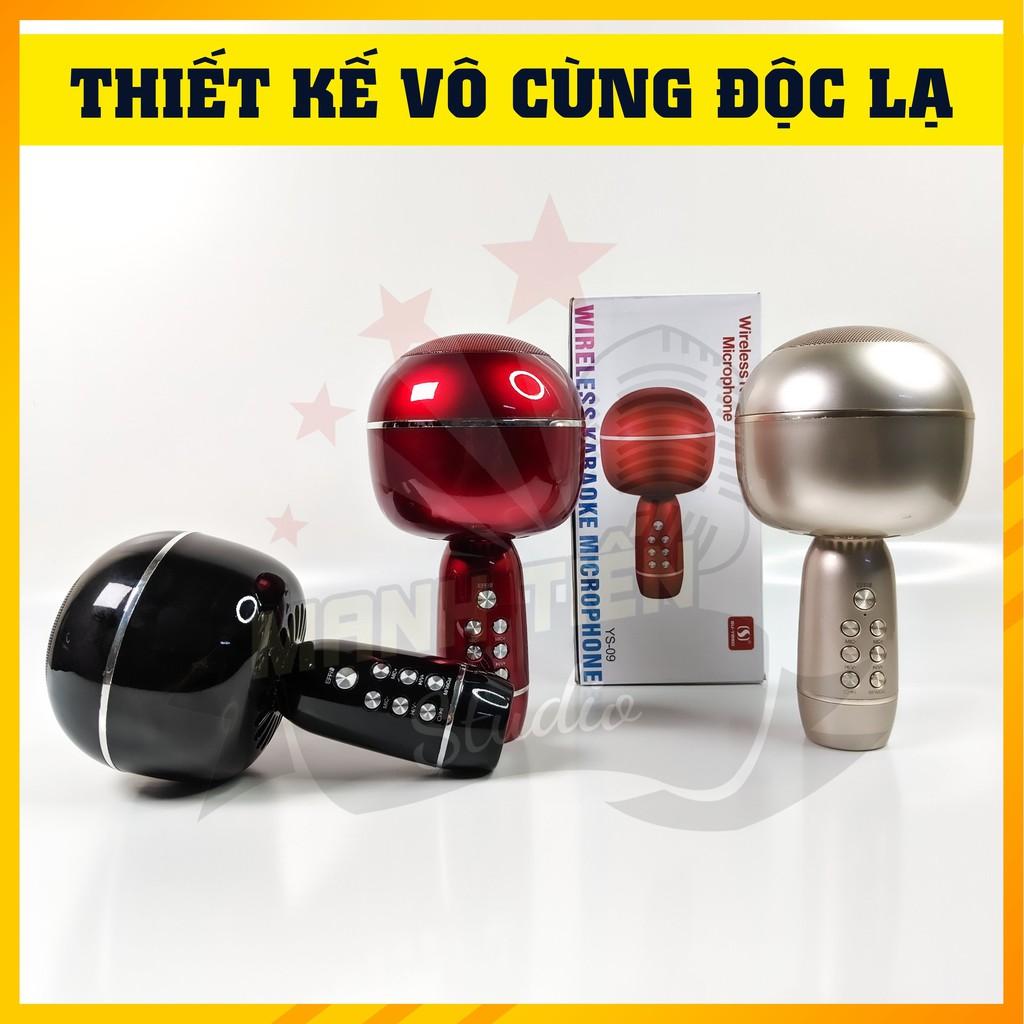 Mic karaoke kèm loa bluetooth YS - 09 MICRO không dây hiệu ứng hay âm thanh chuẩn mic hút siêu phẩm mới 2021 bh 12 tháng