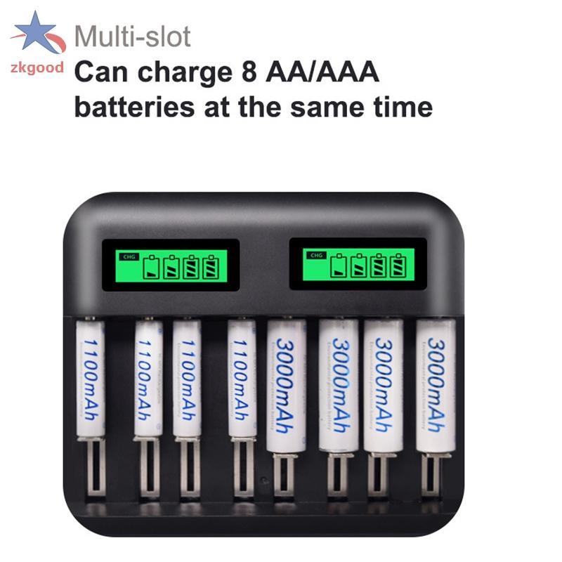 Bộ Sạc Pin 8 Pin Aa Aaa C D