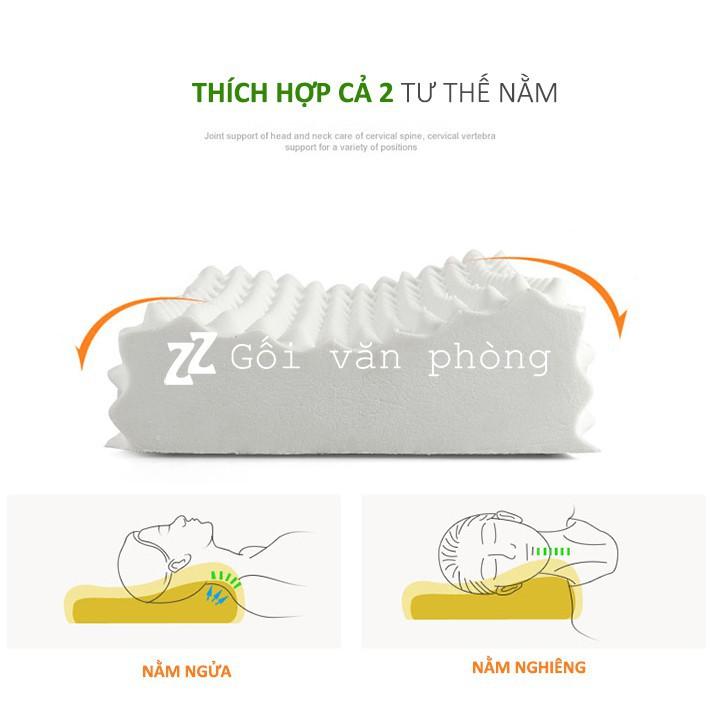 BẢO HÀNH 10 NĂM - Gối Ngủ Cao Su Thiên Nhiên Có Gai Massage Cao Cấp size lớn ZURI PILLOW LDH-05