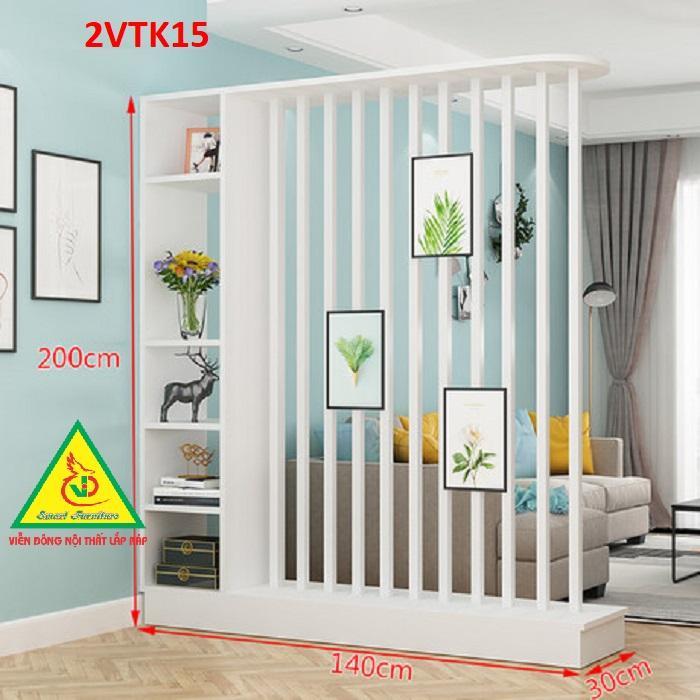 Tủ kệ trang trí kiêm vách ngăn phòng khách , nhà bếp 2VTK15A - Nội thất lắp ráp Viendong Adv