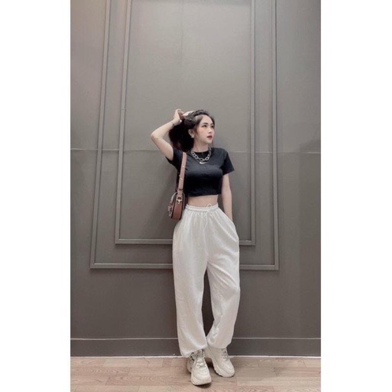 Sét áo croptop bozip + quần bom TT6