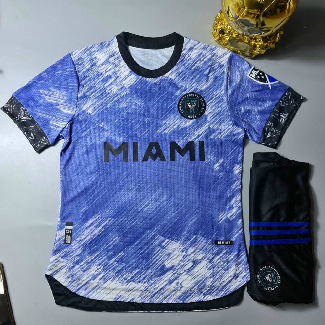 Quần áo Bóng đá CLB Miami màu Xanh tím Vải Mè Thái Gai lưới