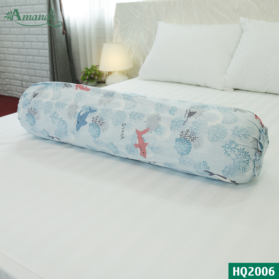 Áo gối ôm HQ2006 họa tiết hình cá heo, chát liệu 100% cotton satin vải nhạp hàn quốc thoáng mát