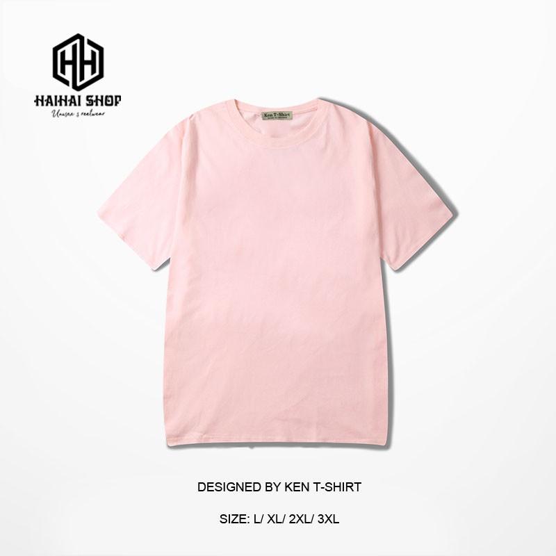 Áo Thun Trơn Phom Rộng, Phong Cách Hàn Quốc Cho Nam và Nữ, Vải TC 75% Cotton Dày Mịn Đẹp