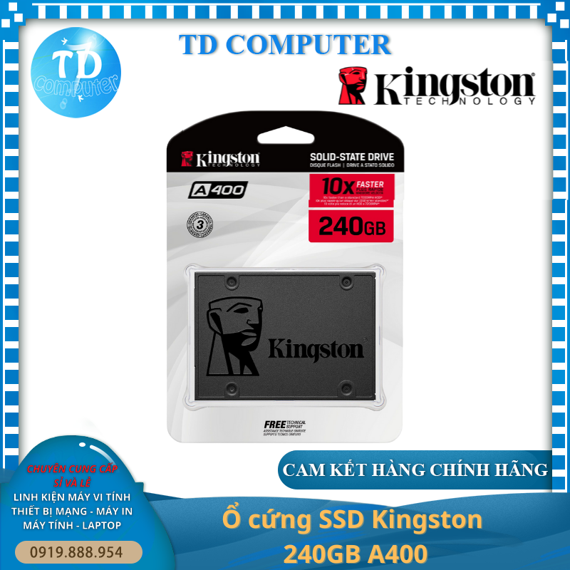 Ổ cứng SSD Kingston 240GB A400 - Hàng chính hãng Viết Sơn phân phối