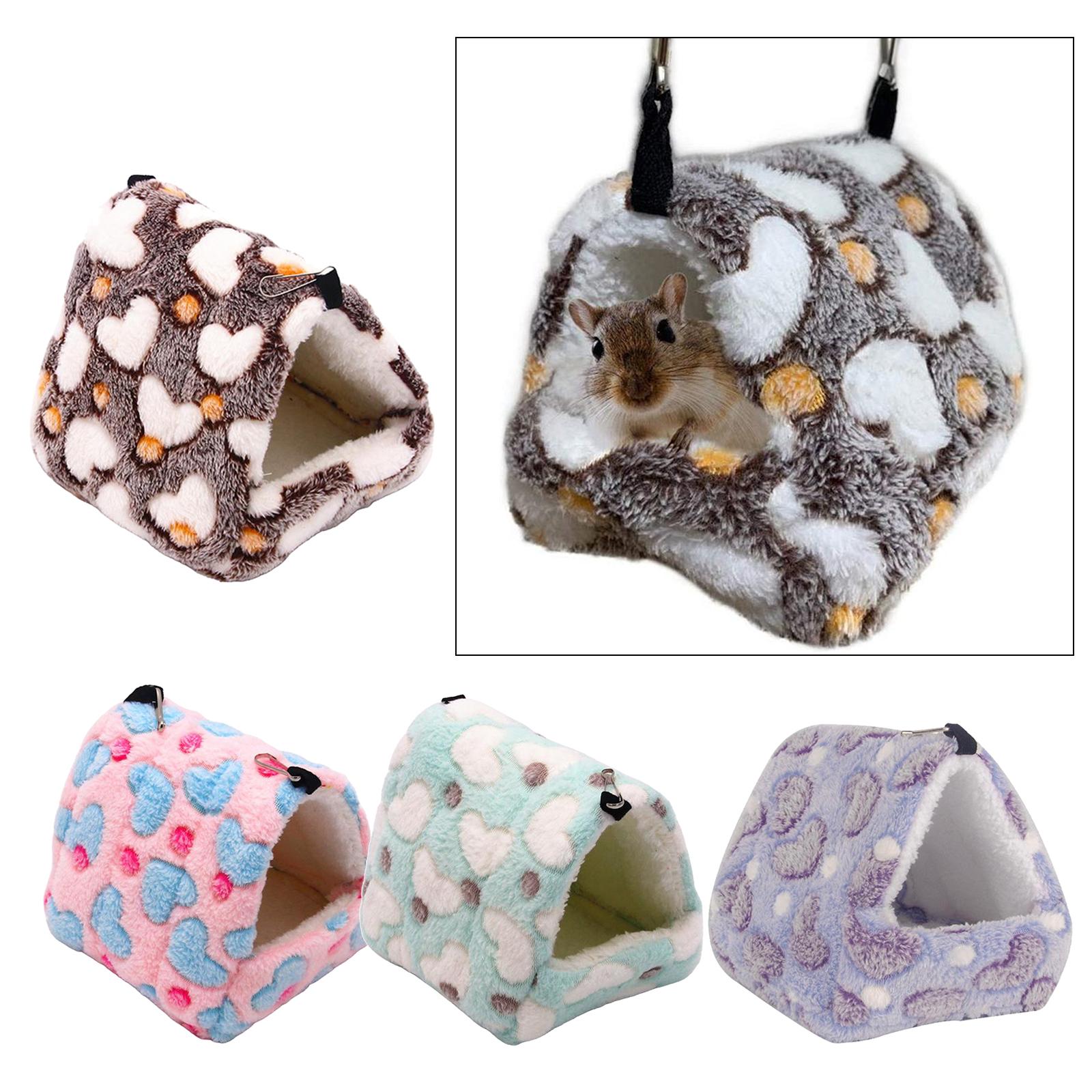 Pet Warm Guinea Pig Bed House Animals Hamster Hammock Cage Purple 14x12cm