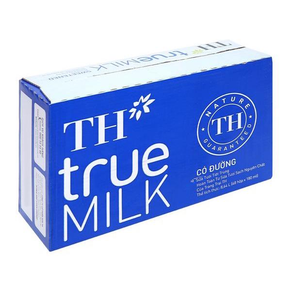 Sữa tươi tiệt trùng có đường TH true MILK 180ml