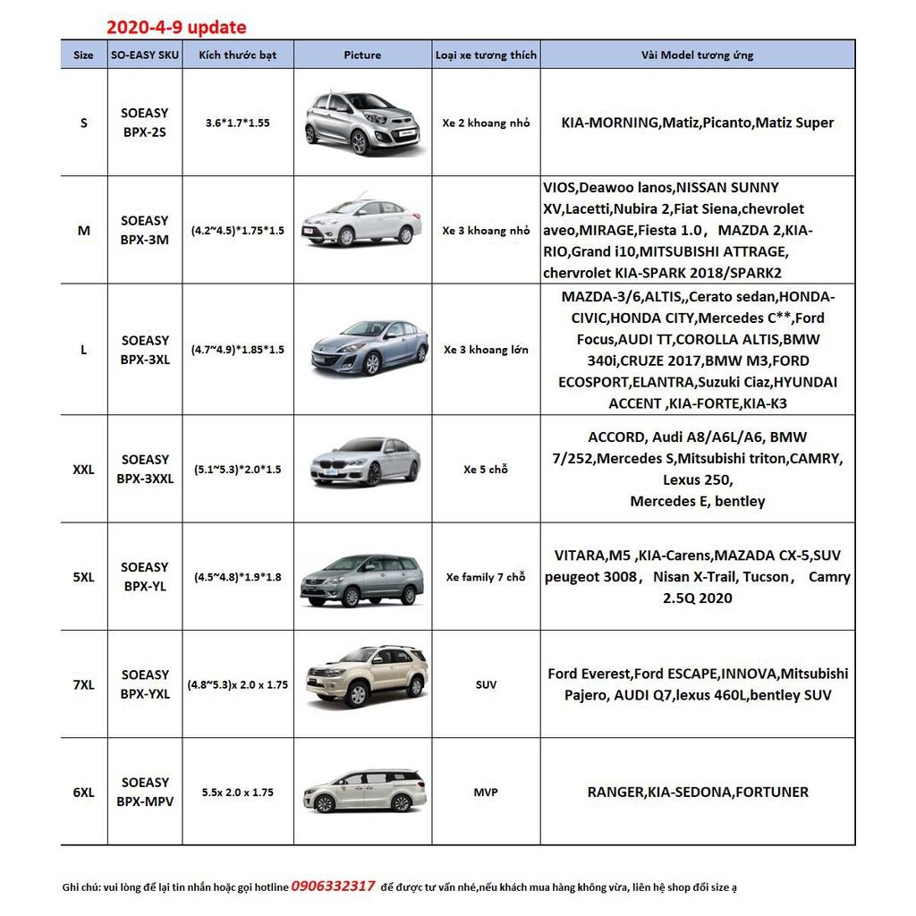 Bạt phủ xe ô tô TOYOTA INNOVA, áo trùm xe hơi, tấm che nắng cho xe ô tô 4 đến 7 chỗ gấp xếp gọn gàng