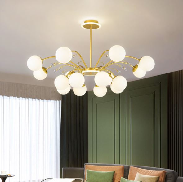 Đèn chùm ALULA cao cấp 16 bóng trang trí nhà cửa hiện đại - kèm bóng LED chuyên dụng.