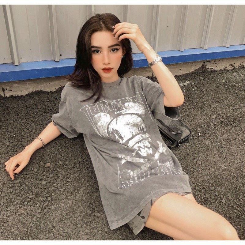 Áo thun unisex tay lỡ BAD TERRIFIED WASHED || Hany shop