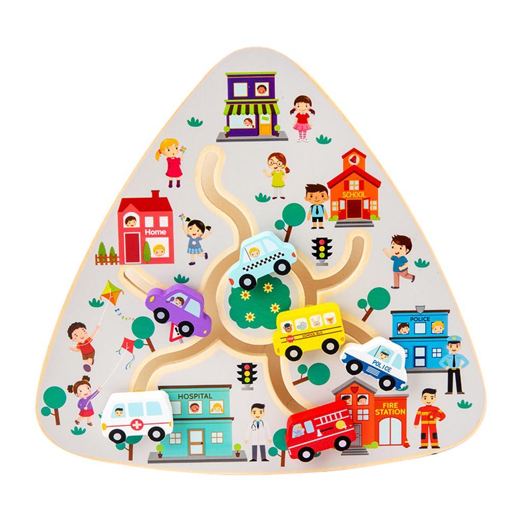 Kids Wooden Maze Game Math Recognition Travel Toy for Toddler