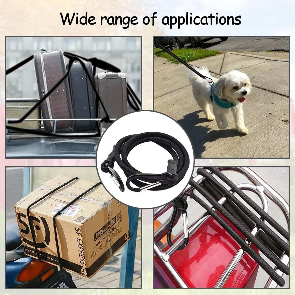 Dây Bungee, Dây Bungee, Dây Bungee có móc, Dây Bungee đen 4 mảnh, Dây Bungee có móc cho giá để hành lý Dây Bungee