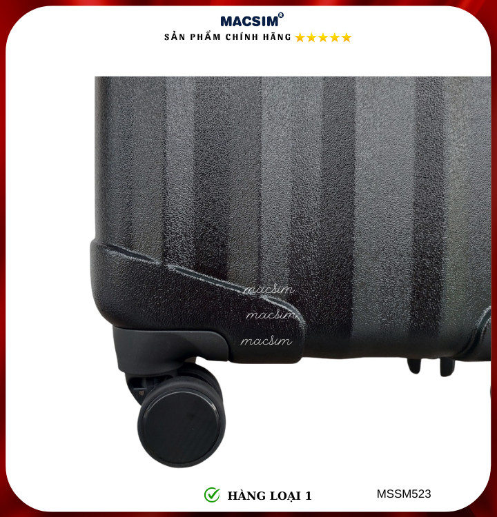 Vali cao cấp Macsim Smooire MSSM523 cỡ 20 inch màu đỏ - Hàng loại 1 màu đen, màu đỏ, màu gold