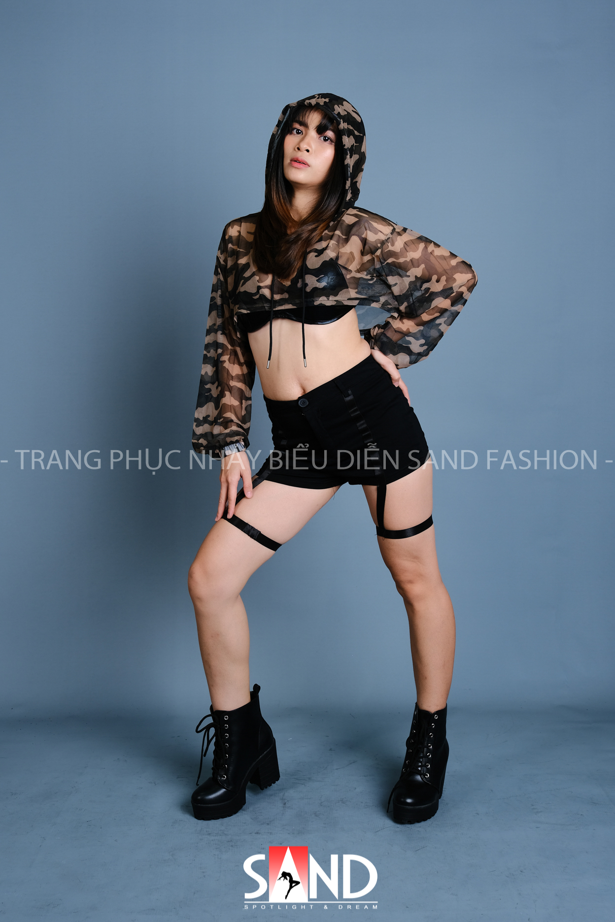 Áo Lưới Hoodie Cut Out Camo