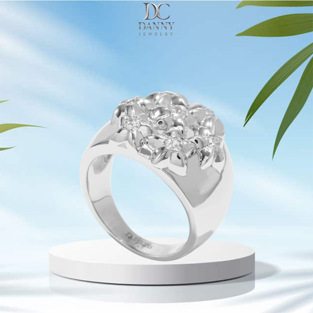 Nhẫn Nữ Danny Jewelry Bạc 925 Đính 7 Sao Đá CZ Xi Rhodium SPLRA980