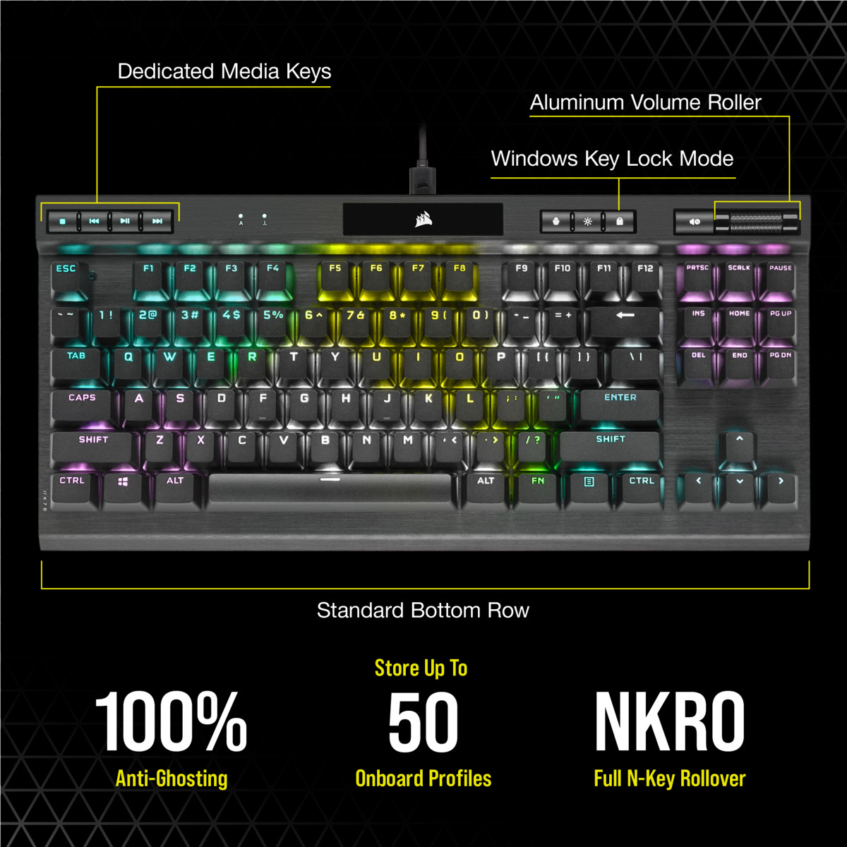 Bàn Phím Cơ Corsair K70 RGB TKL CHAMPION SERIES - Hàng Chính Hãng