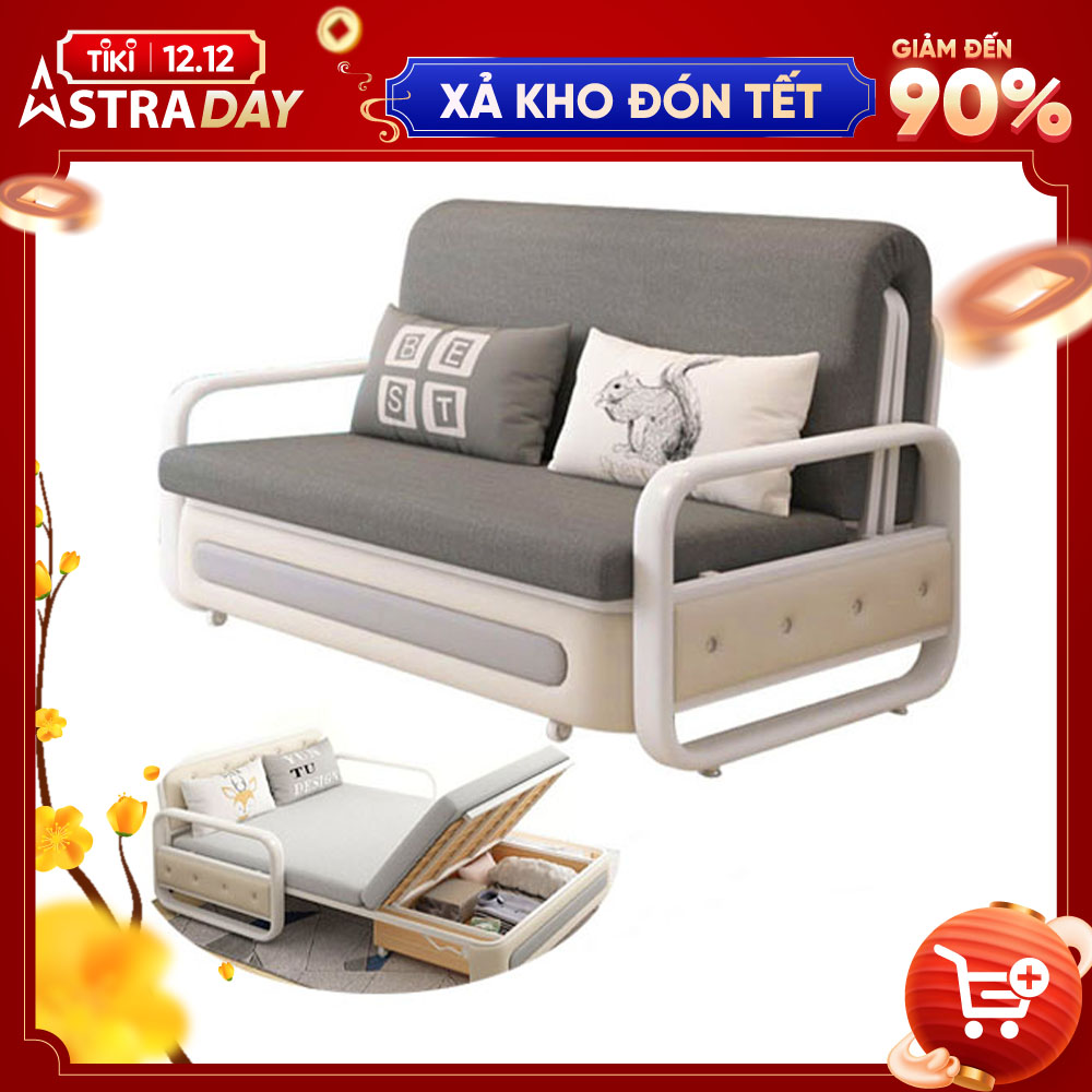 Giường Sofa Đa Năng Thông Minh ROYALDECORHN - Giường Sofa Kéo Thành Ghế Tiện Lợi Khung Sắt, Đệm Bọt Biển - Nội Thất Phòng Ngủ