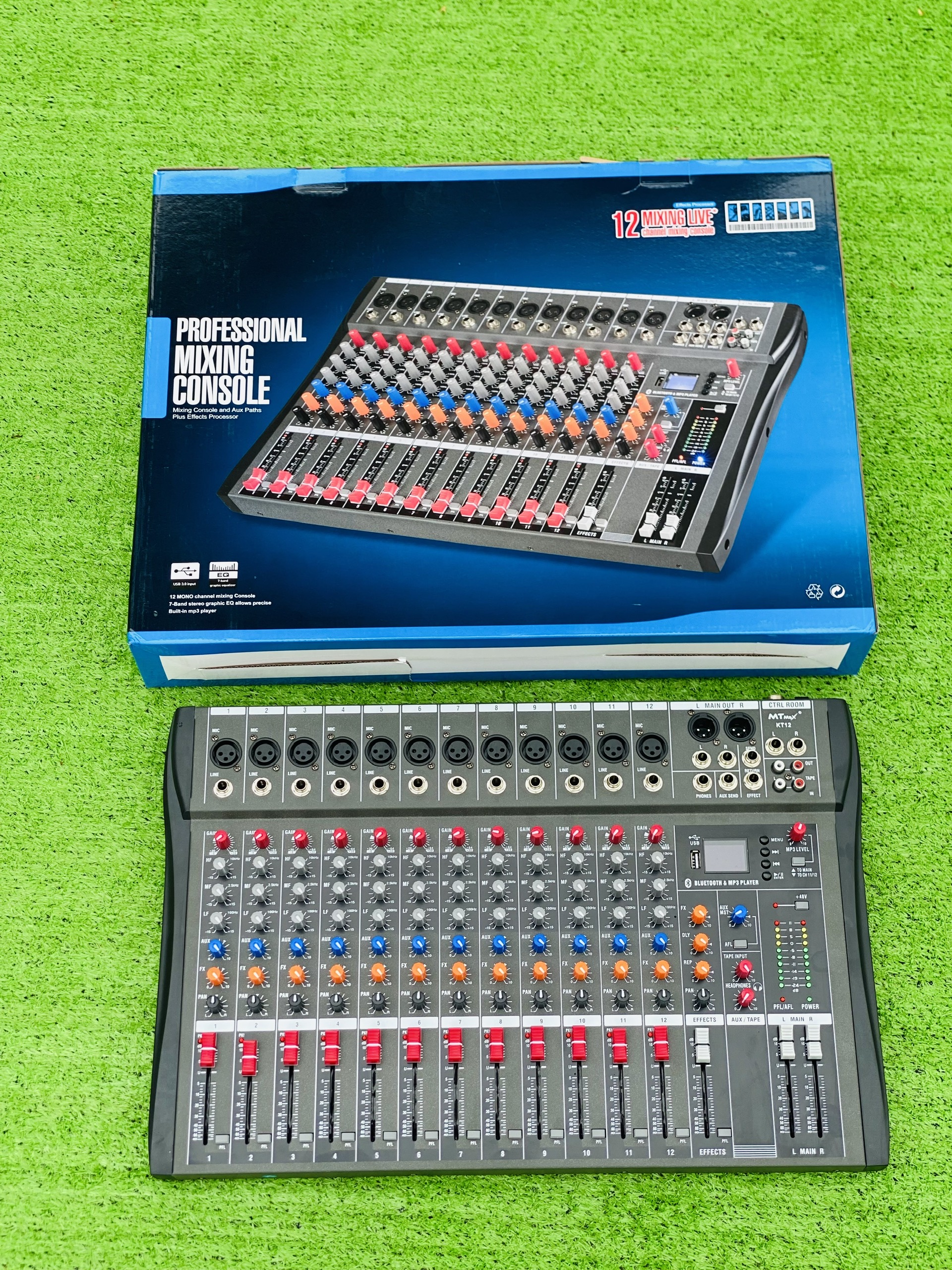 [ƯU ĐÃI CỰC LỚN - TẶNG NGAY DÂY CANON RA HOA SEN] Mixer MTMAX KT12 Cao Cấp Với 12 Đường Line Chuyên Nâng Cấp Loa Kéo, Dàn Karaoke, Sân Khấu, Hội Nghị, Bữa Tiệc, Hàng Chính Hãng, Bảo Hành 12 Tháng
