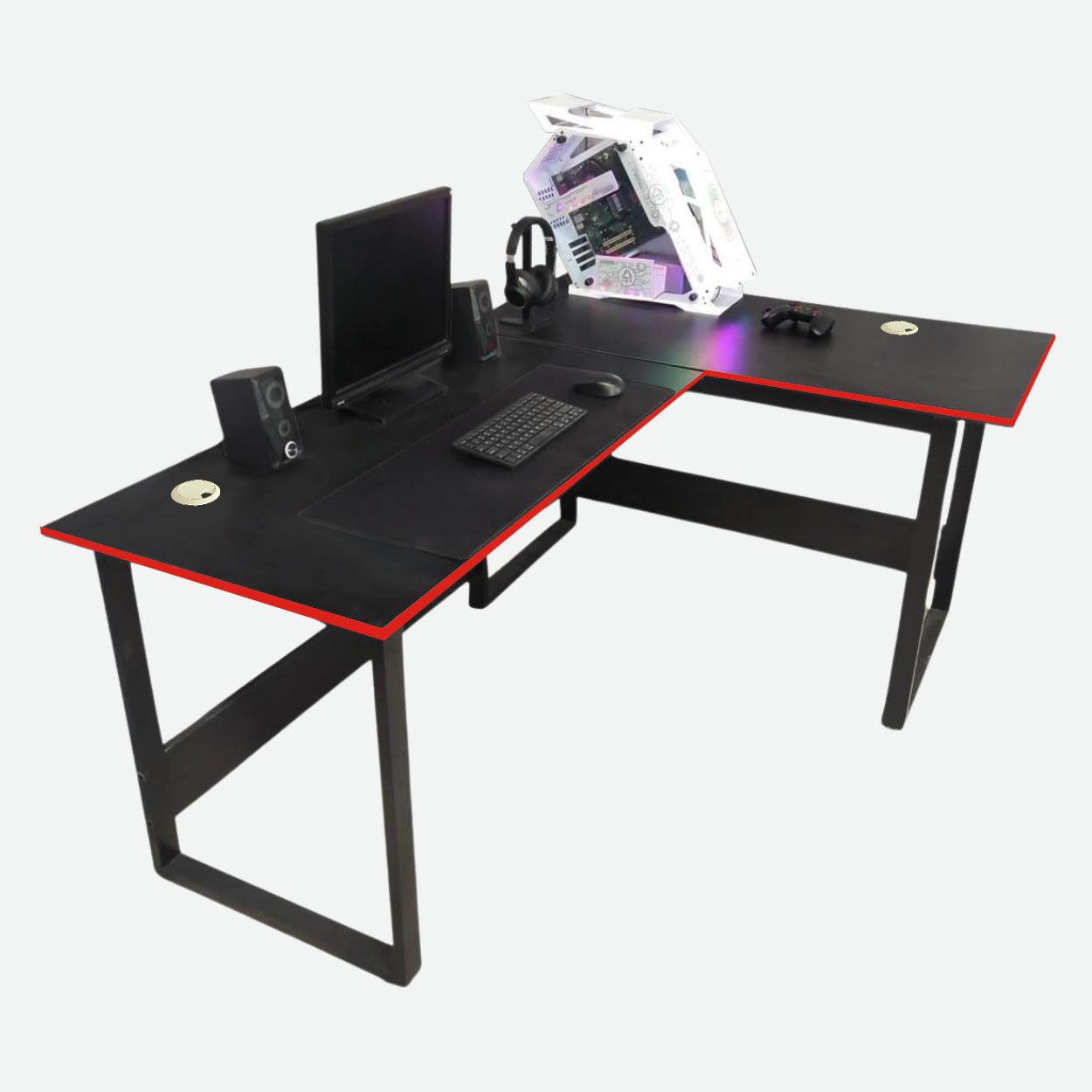 Bàn làm việc để máy tính chữ L dùng học tập, gaming FUFUTECH, mặt gỗ rộng rãi 180x120cm, khung  sơn tĩnh điện chắc chắn