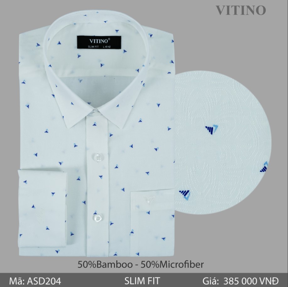 ÁO SƠMI NAM CÔNG SỞ DÀI TAY SLIMFIT VITINO ASD204