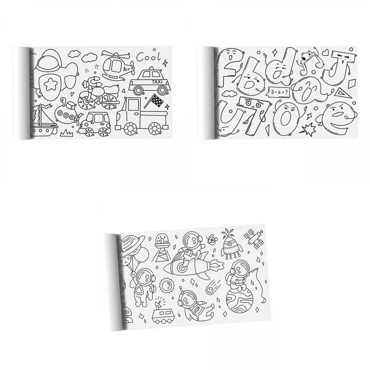 3Pcs Large Coloring Paper Roll with Tear Off Line