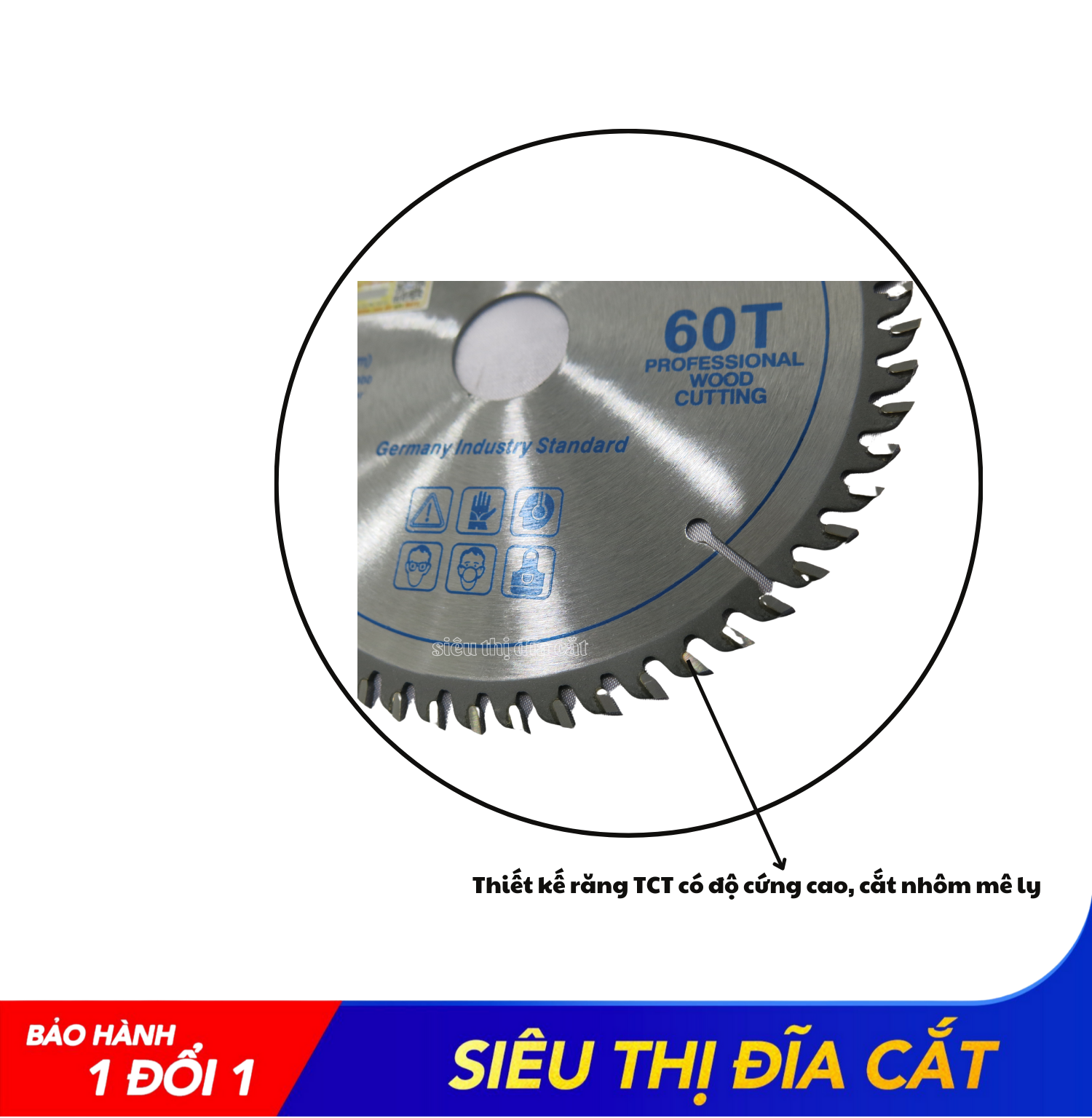 Lưỡi Cưa - Lưỡi Cắt Gỗ Cao Cấp 150-60 Răng KingTom - Chuyên Gỗ Cứng, Gỗ Có Đinh