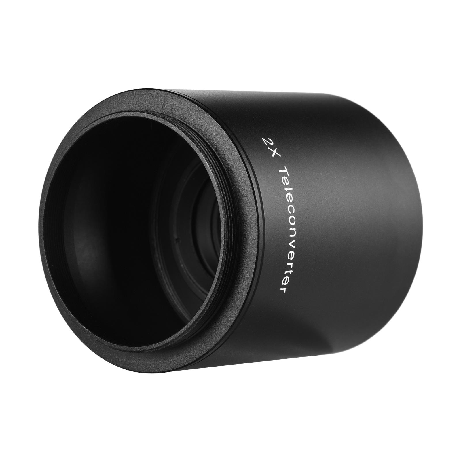 2X Converter Teleconverter Magnification Lens Metal Material with Cleaning Cloth Carry Bag for T-Mount 420-800mm 500mm