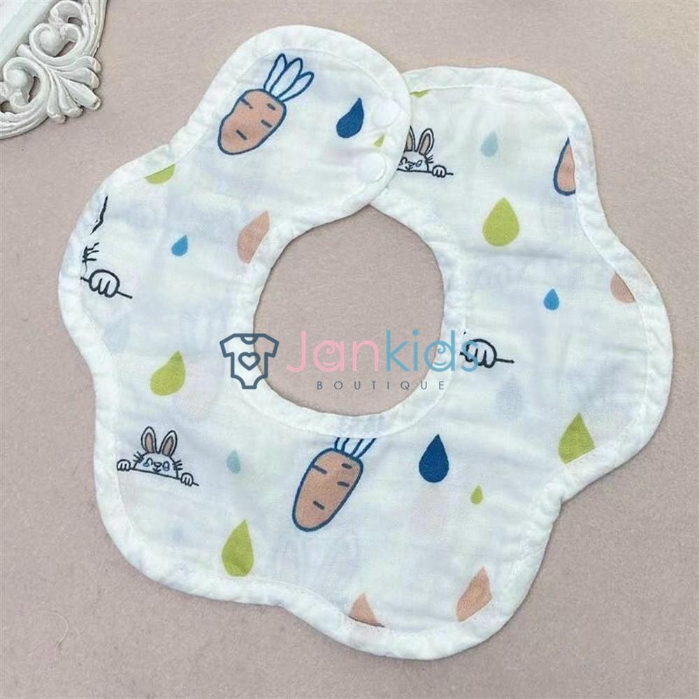 Yếm xô aden tròn Organic 4 lớp cho bé. Yếm tròn 360 độ. Yếm dãi