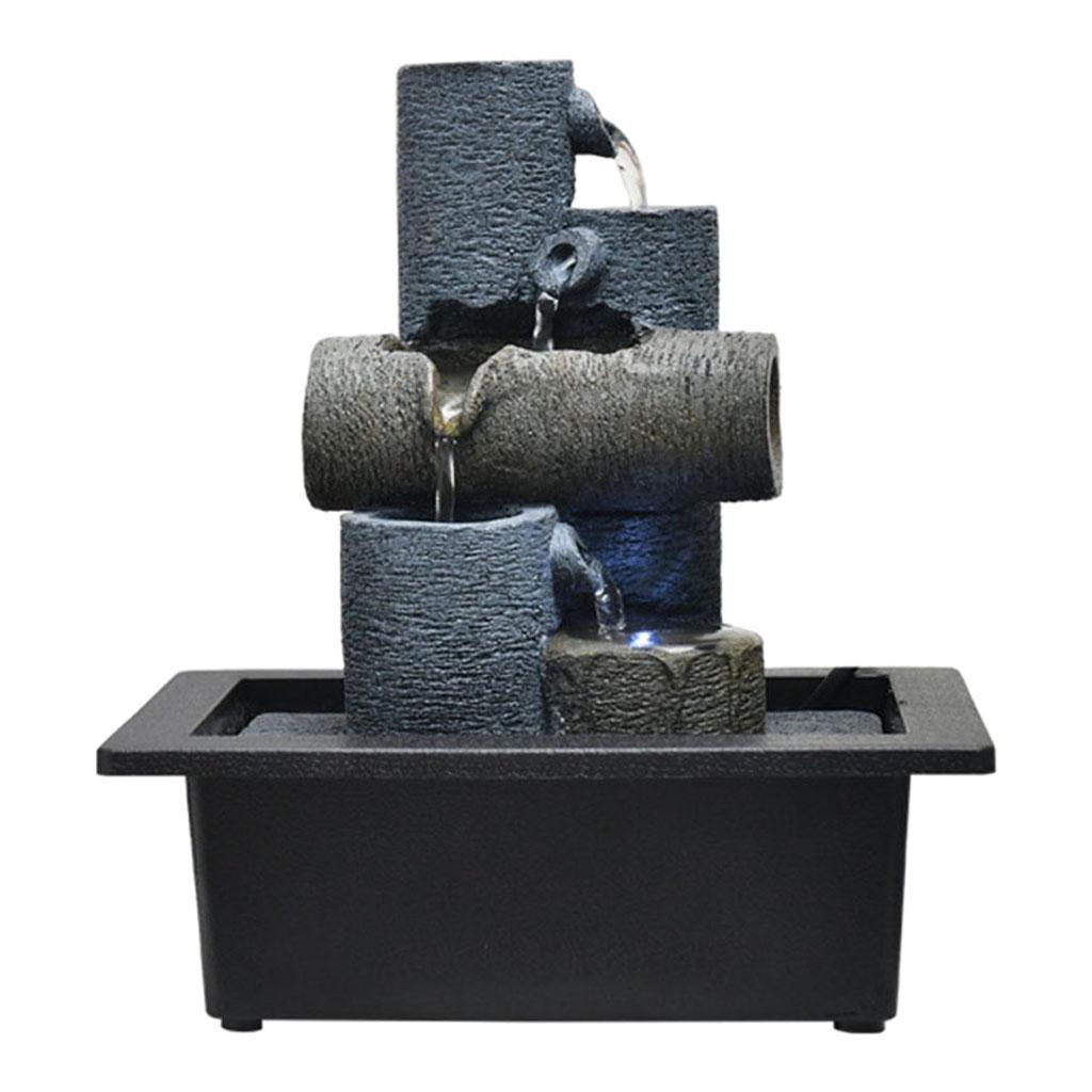 Tabletop Water Fountain Feng Shui Waterfall Landscape Home Table Ornaments