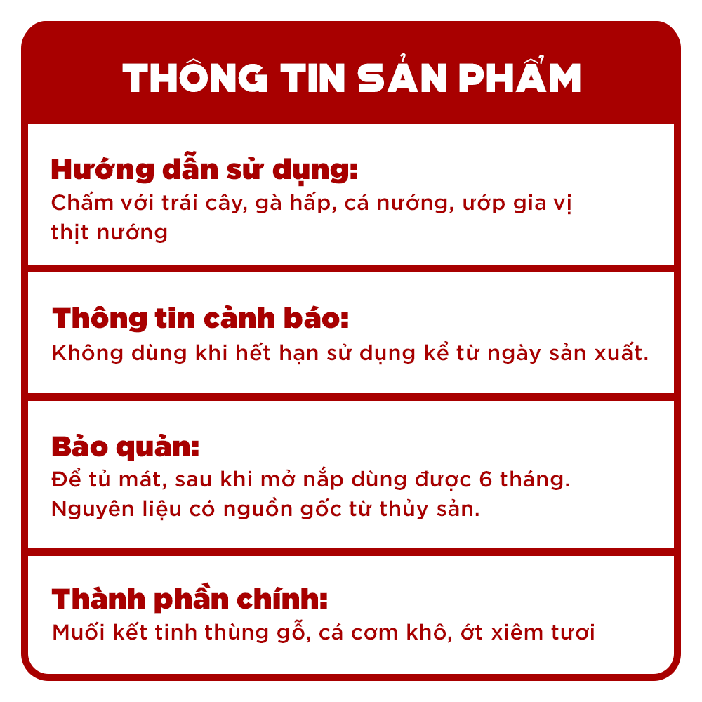 Muối ớt cá cơm Làng Chài Xưa kết tinh thùng gỗ, cá cơm đặc biệt thơm ngon hủ 180g