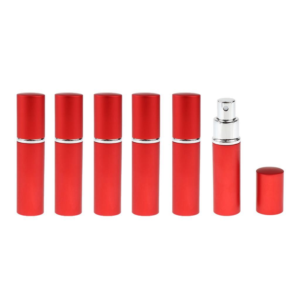 6 Pieces 10ml Metal Refillable Mist Spray Bottle Aromatherapy Scent Pressed Sprayer Storage Vials for Beauty Salon