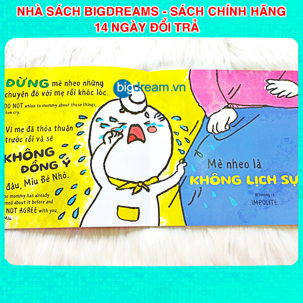 BẢN MỚI SONG NGỮ Miu Bé Nhỏ Đừng Mè Nheo Khi Nhà Có Khách Nhé P2 Ehon Kĩ Năng Sống Cho Bé 1-6 Tuổi Miu miu tự lập hiểu chuyện