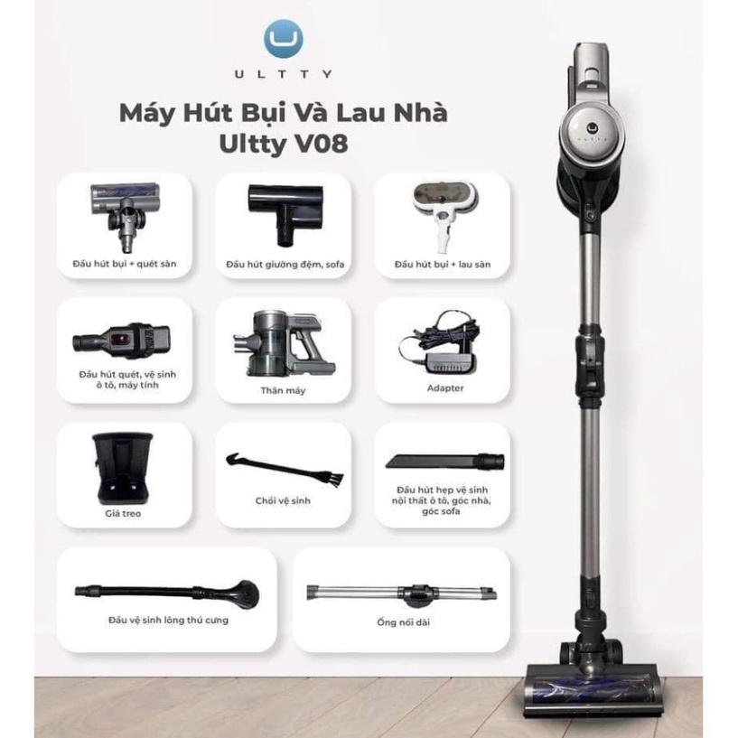Máy Hút Bụi Lau Nhà Tự Động ULTTY V08, Nhập Đức, BH 24 Tháng