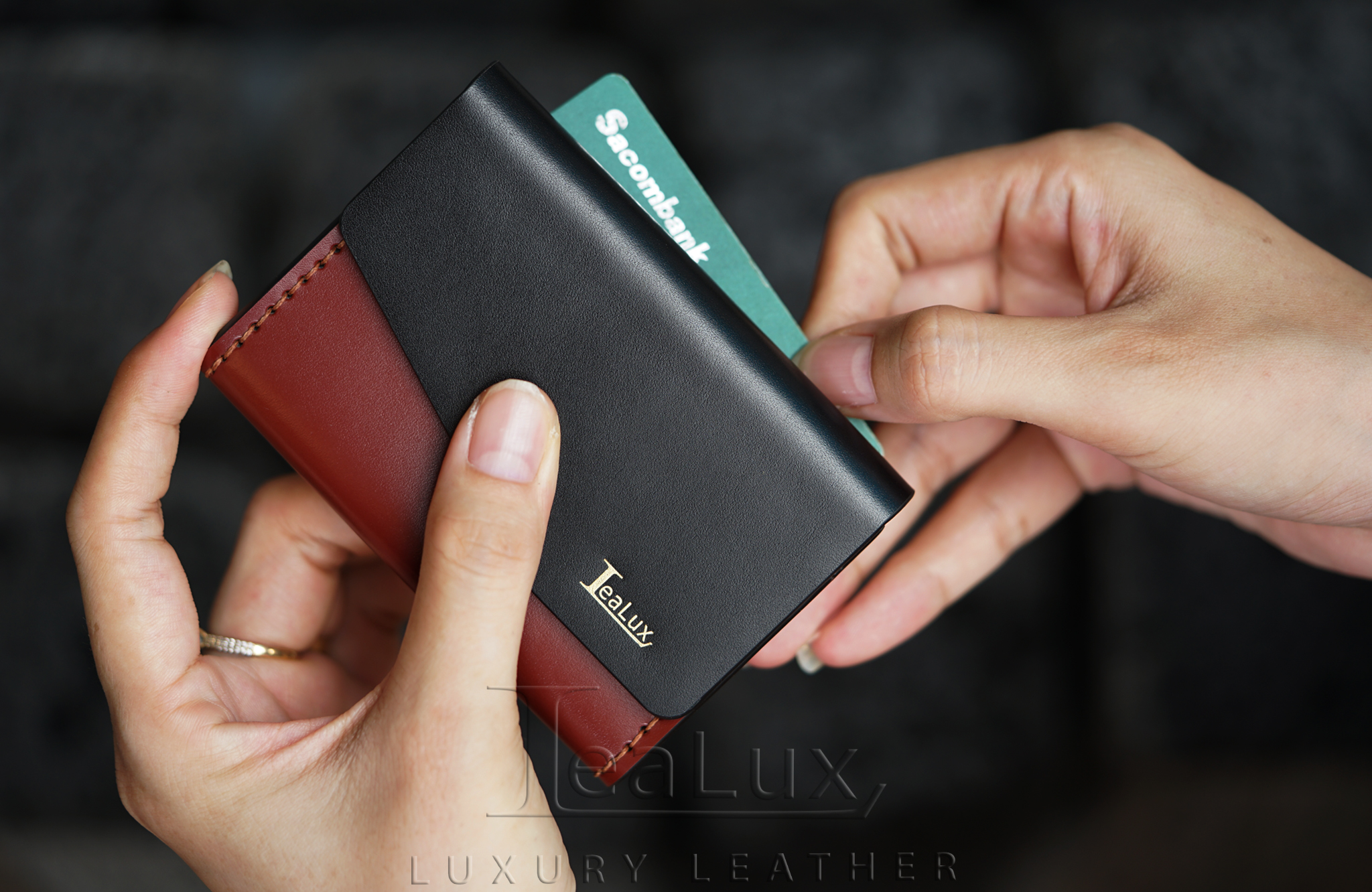 Ví Da Đựng Thẻ Handmade Cao Cấp Lealux Card Wallet