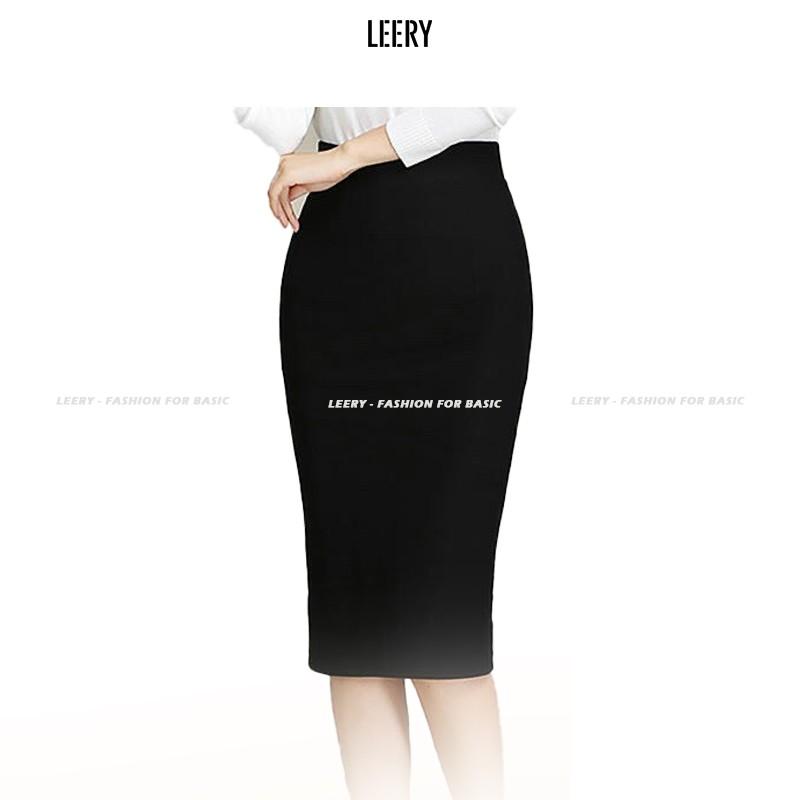 Chân váy dài bút chì, chất co dãn 4 chiều nâng mông, phong cách Hàn Quốc - LEERY