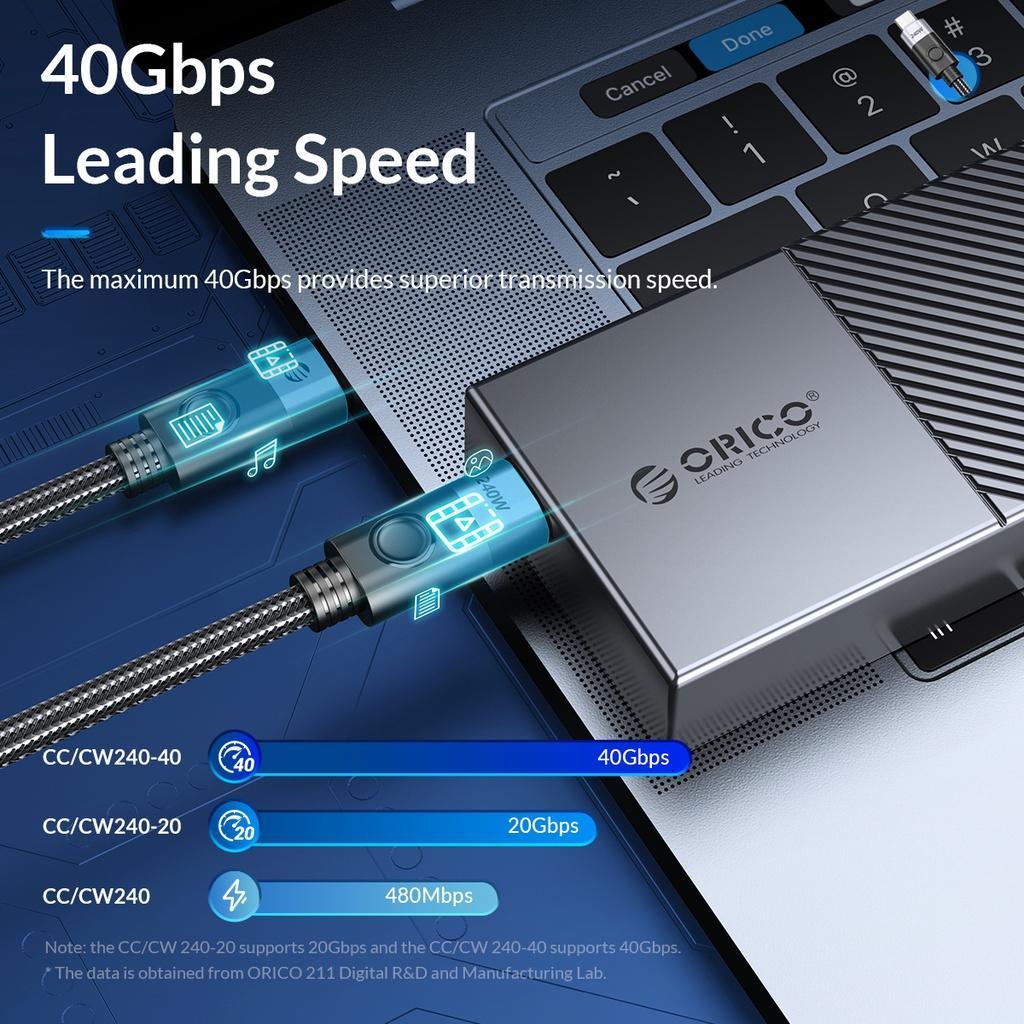 Dây Cáp Sạc Nhanh ORICO USB C Sang USB C 240W 100CM PD 3.1 Type C 48V 5A Cho Samsung Galaxy S22 A10 Note