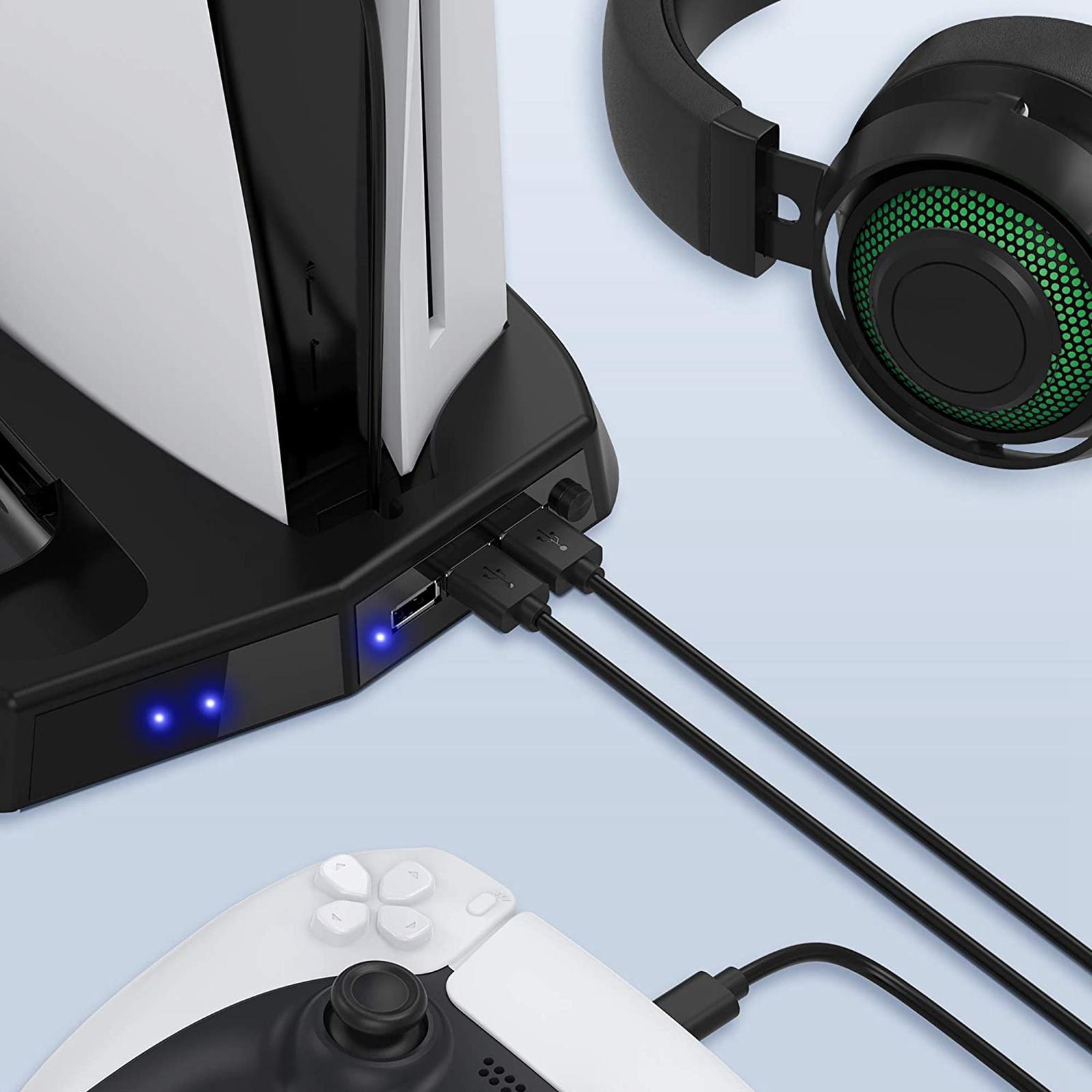 New Vertical Stand with Cooling Fan Controller Charging Dock for PS5 DE/UHD