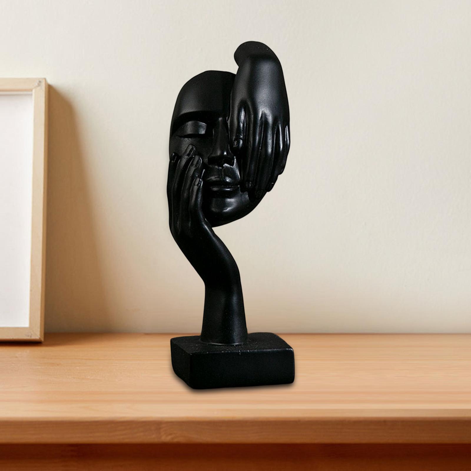 Creative Thinker Statue, Figurines Resin Ornament, Decoration Abstract Face Sculpture for Desktop Office Home Bookshelf Wedding Gift