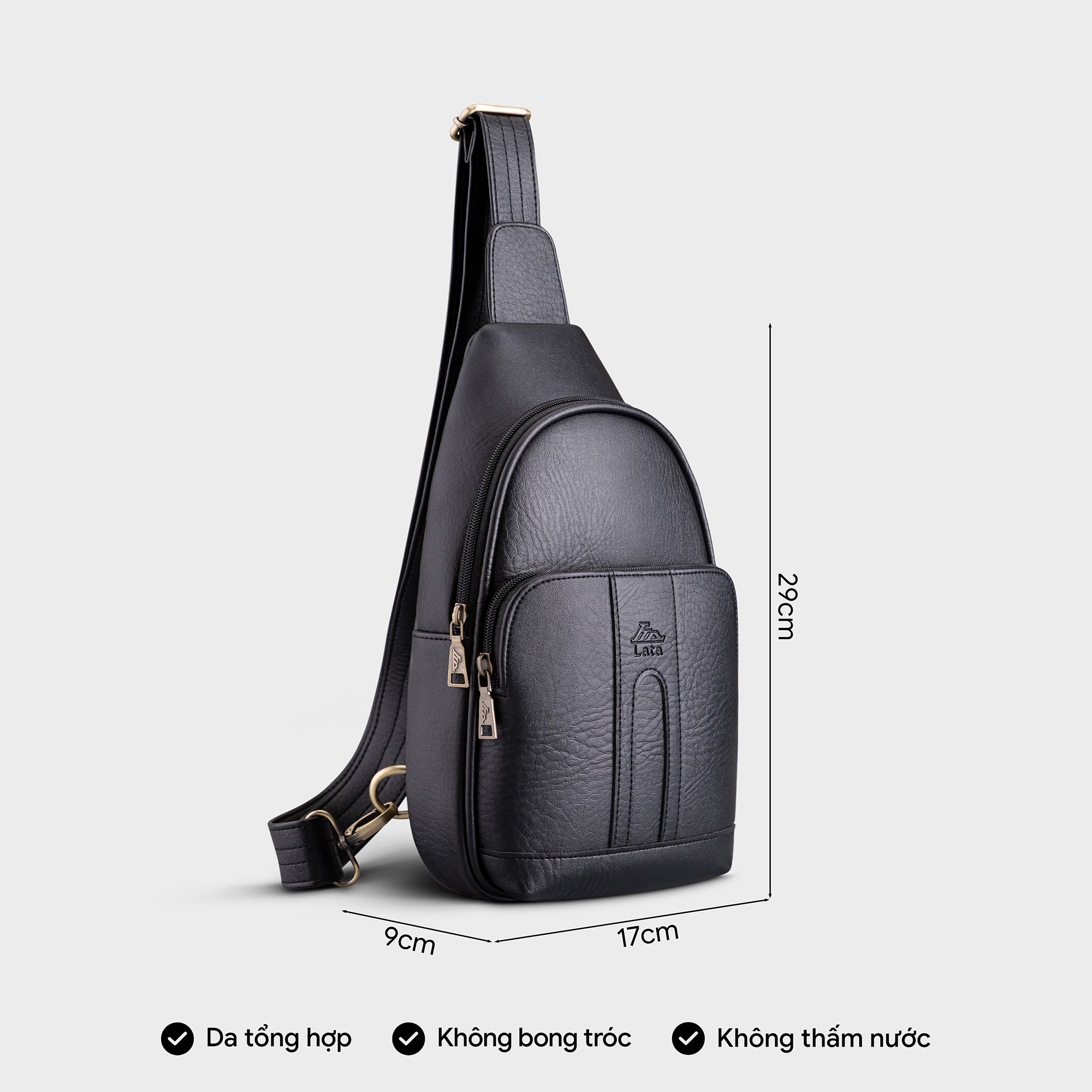 Balo Lata ( Thời trang nam cá tính cở nhỏ - Balo đeo chéo da BALC29 )