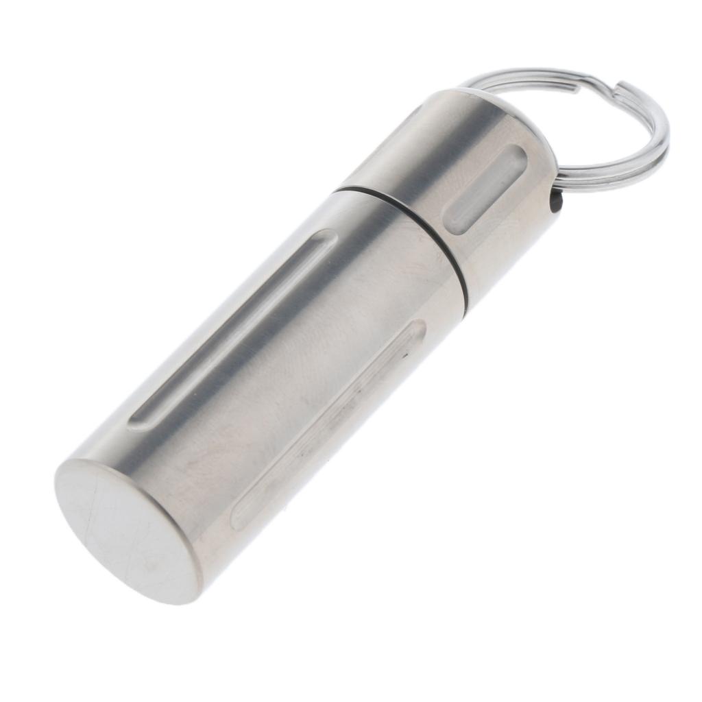 Waterproof Titanium Emergency Pill Box Seal Bottle Storage
