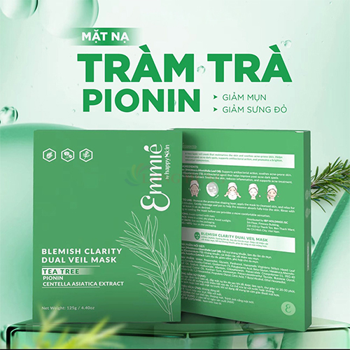 Mặt nạ tràm trà Emmié By Happyskin Tea Tree + Centella Asiatica Extract (5 miếng) - Hàng chính hãng