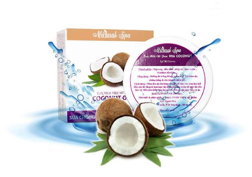 Kem chống nắng chiết xuất dầu dừa Natural Spa Coconut Oil SPF 90 PA++ 250g